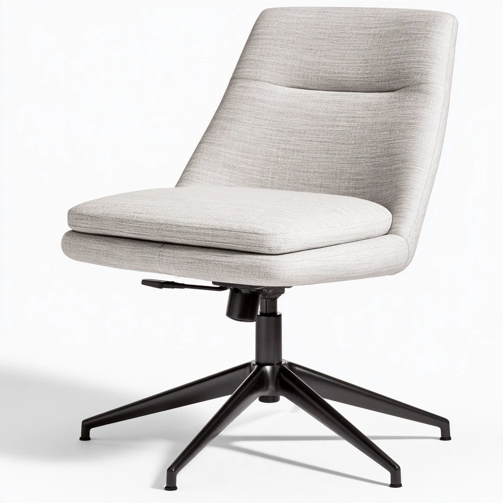 Poltrona ergonomica da ufficio con rivestimento in tessuto, colore grigio chiaro