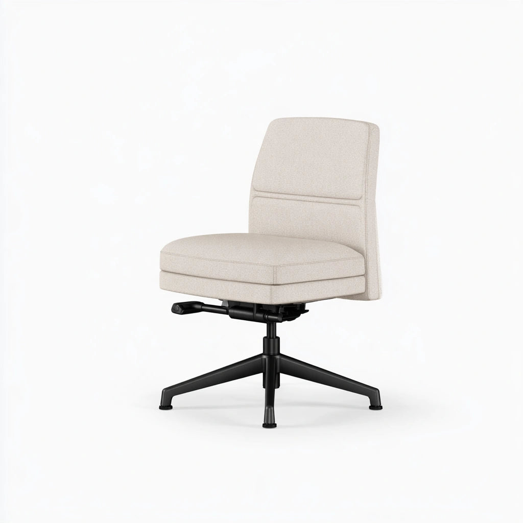 Poltrona ergonomica da ufficio con rivestimento in tessuto, colore grigio chiaro