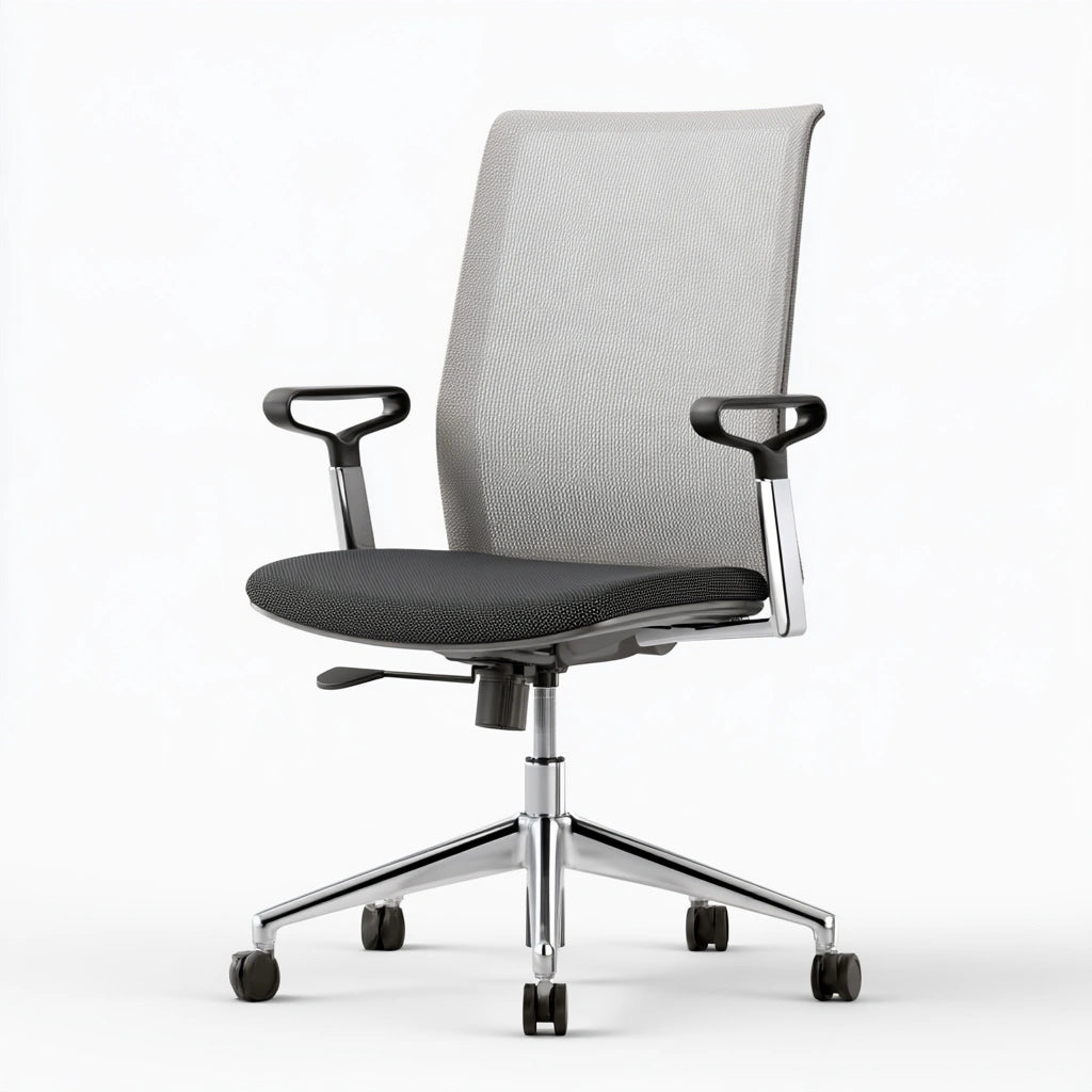 Sedia da ufficio in rete traspirante, colore grigio